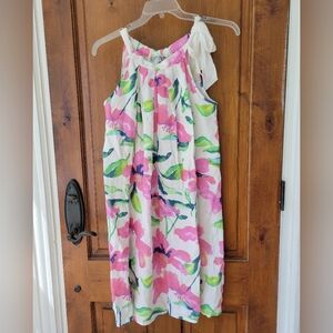 Floral Pink and Green Women's Dress